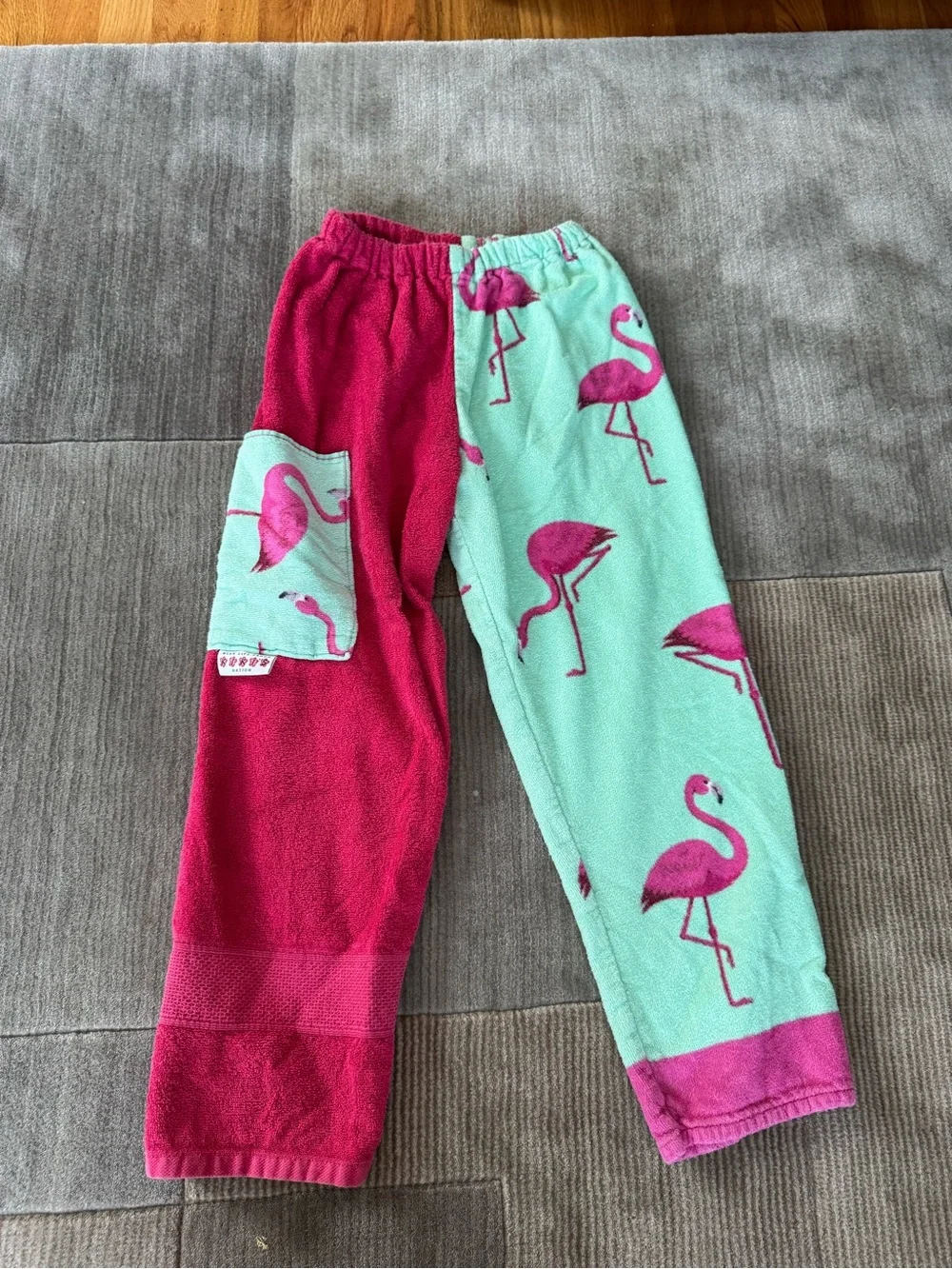 Kiki’s  Nation Towel Pants Size Medium - Pink & Mint